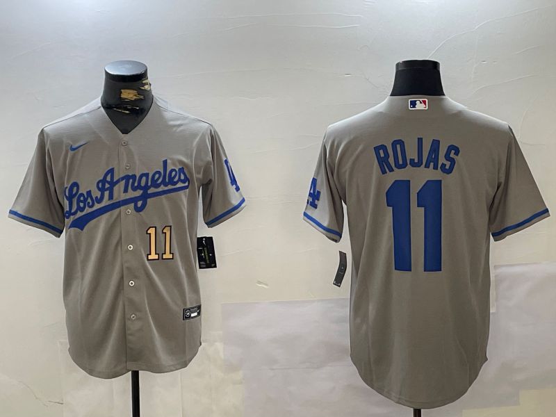 Men Los Angeles Dodgers #11 Rojas Grey Game 2024 Nike MLB Jersey style 10164